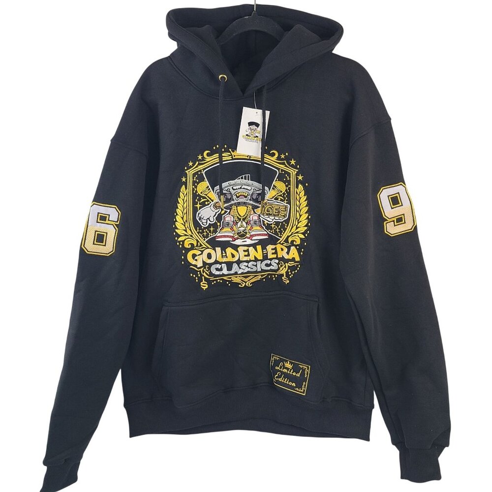 NWT Golden Era Classics Black Hoodie Embroidered Pullover Limited EditionSz 2XL
